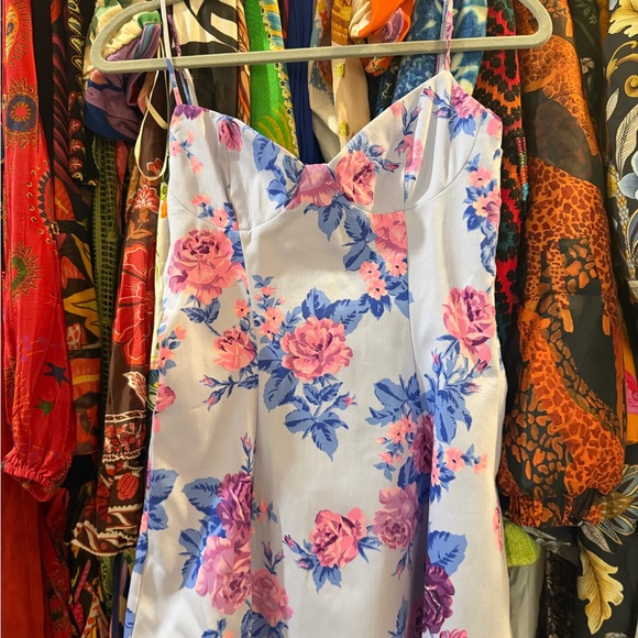 NWT Zara Floral Mini Dress in Pink and Blue Sz S - Picture 8 of 11